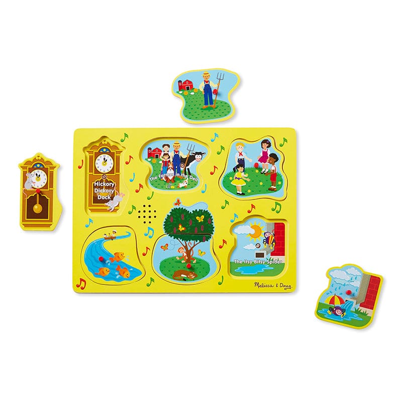 Nursery Rhymes Sound Puzzle Yellow Sing Along (Pack of 2) - Knob Puzzles - Melissa & Doug
