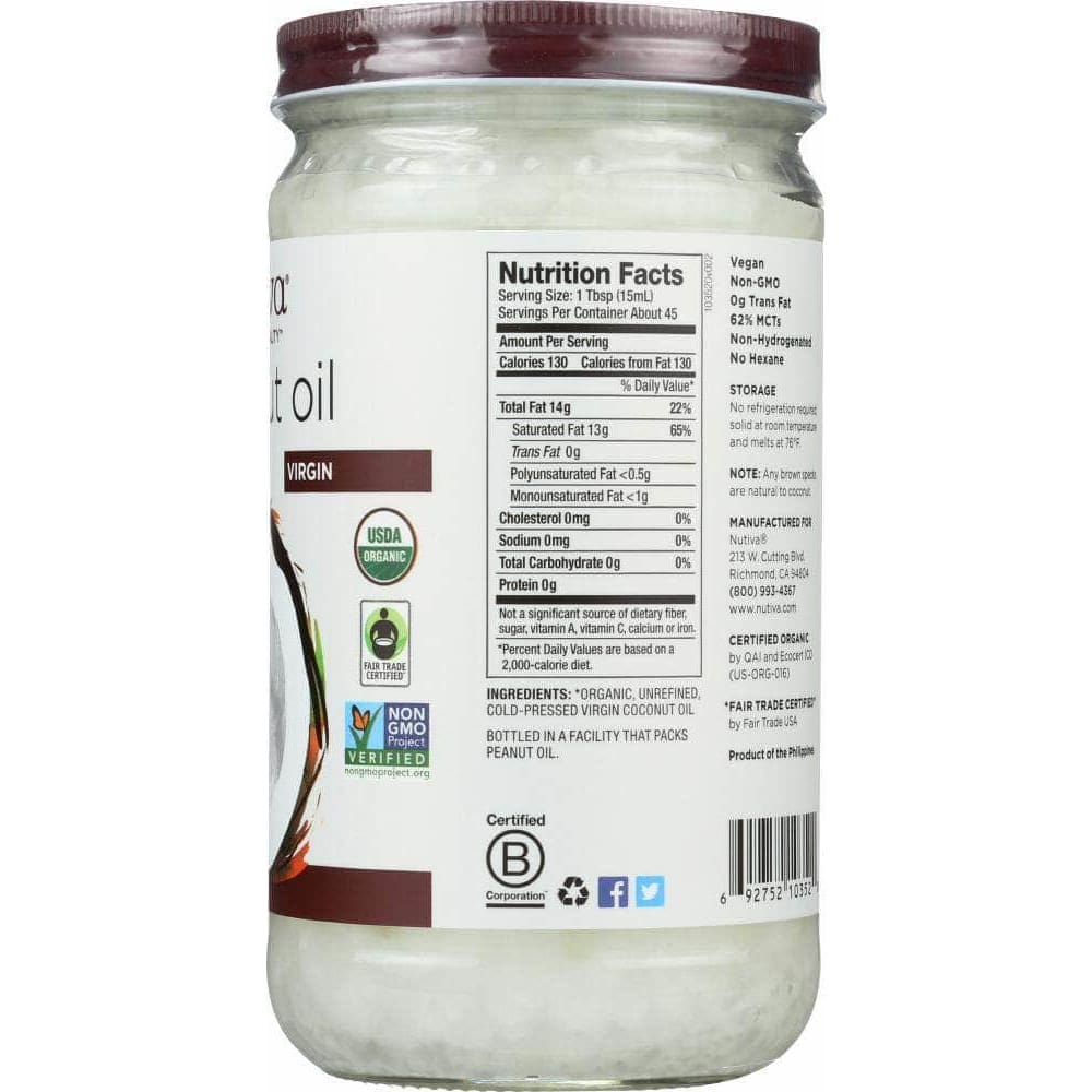 Nutiva Nutiva Organic Virgin Coconut Oil , 23 oz
