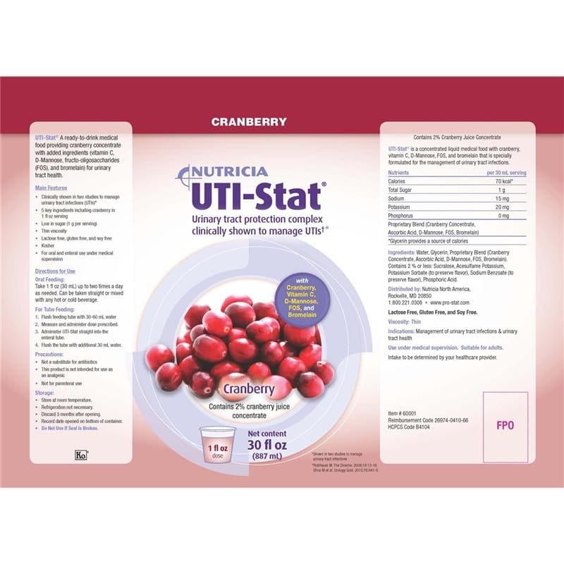 Nutricia Uti-Stat Cranberry Unit Dose Case of 96 - Nutrition >> Nutritional Supplements - Nutricia