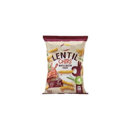 OHO Bacon and Maple Syrup Flavour Red Lentils Chips 3.53 oz. (100 g.) - oho!