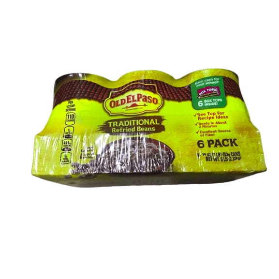 Old El Paso Traditional Refried Beans 16 oz Can (pack of 6) - ShelHealth.Com