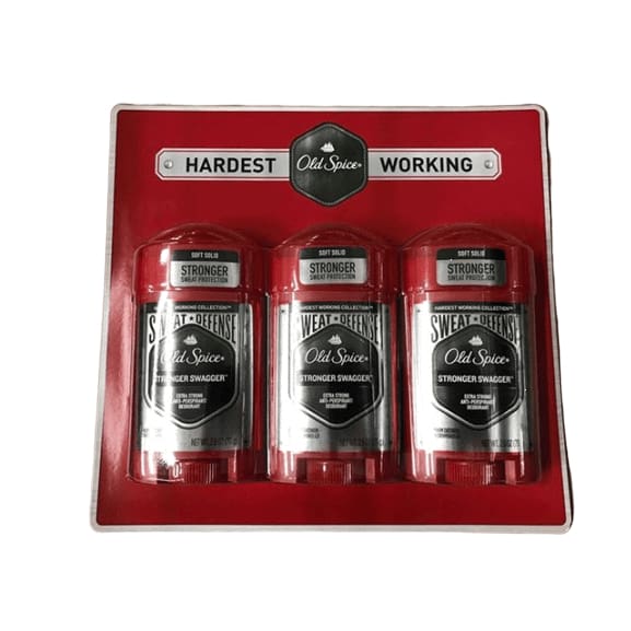 Old Spice Hardest Working Collection Sweat Defense Anti-Perspirant & Deodorant Stronger Swagger, 3 pk./2.6 oz. - ShelHealth.Com