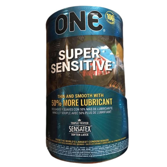 ONE Super Sensitive Condoms, 100 Count - ShelHealth.Com