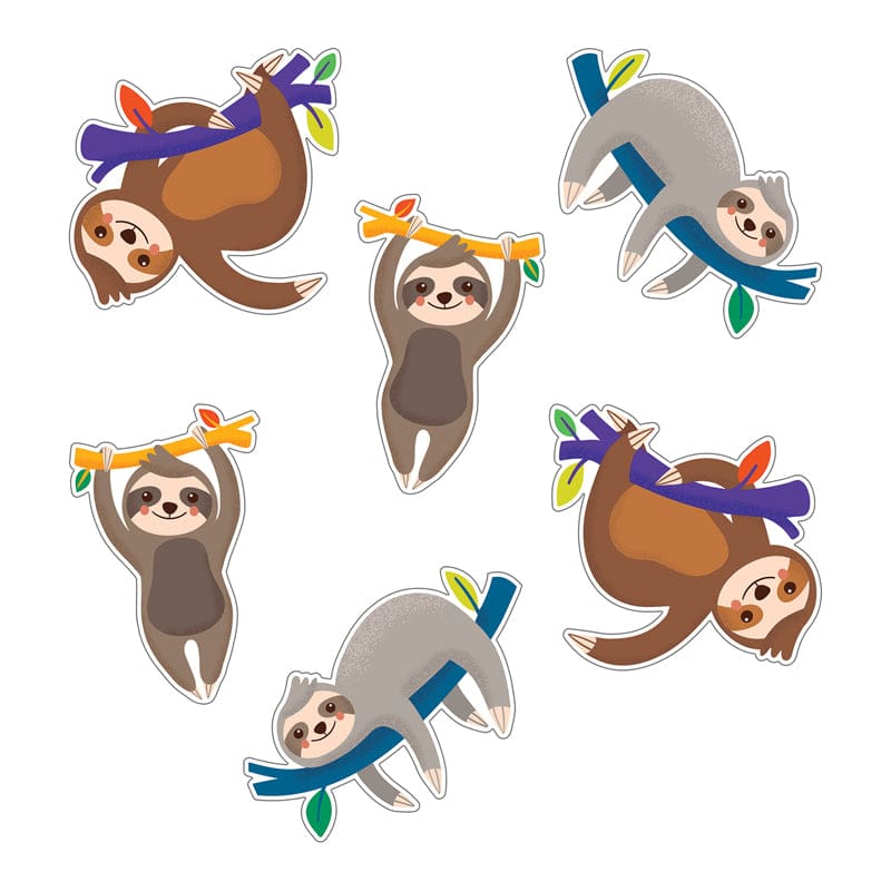 One World Sloths Cut-Outs (Pack of 8) - Accents - Carson Dellosa Education