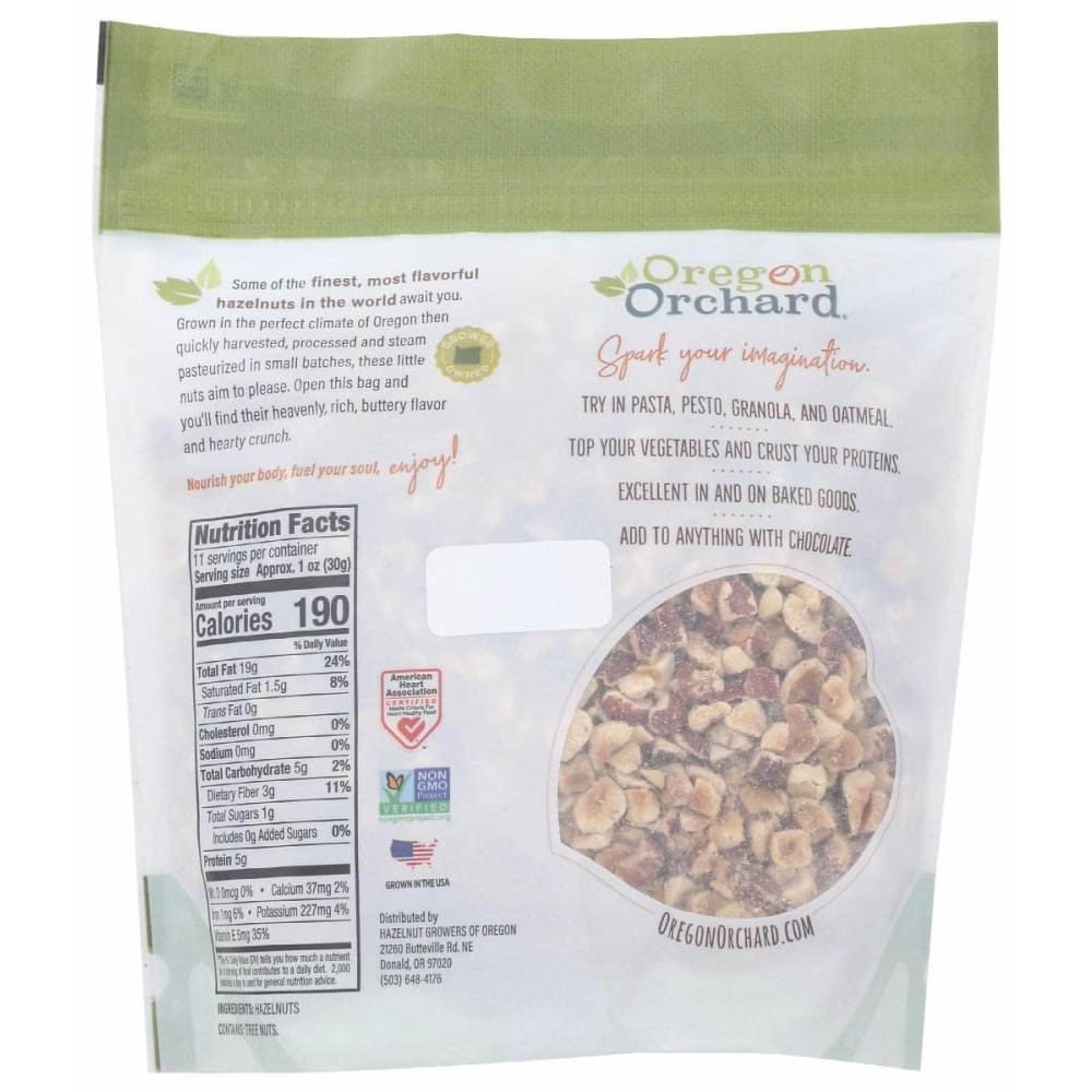 OREGON ORCHARD Oregon Orchard Hazelnuts Dry Roasted Diced, 12 Oz