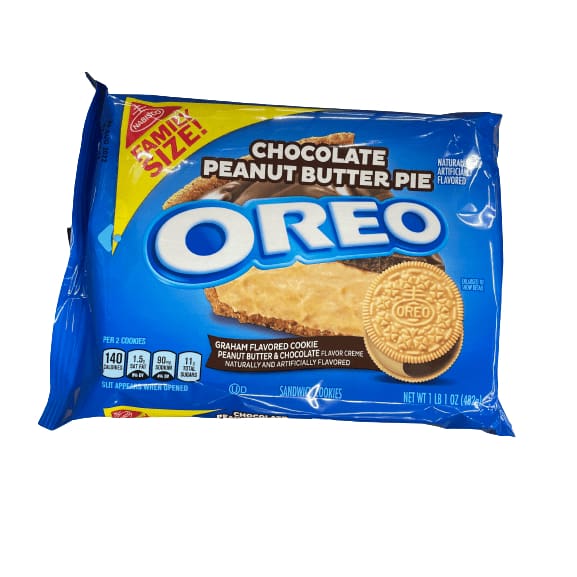 Oreo OREO Chocolate Peanut Butter Pie Sandwich Cookies, Family Size, 17 oz