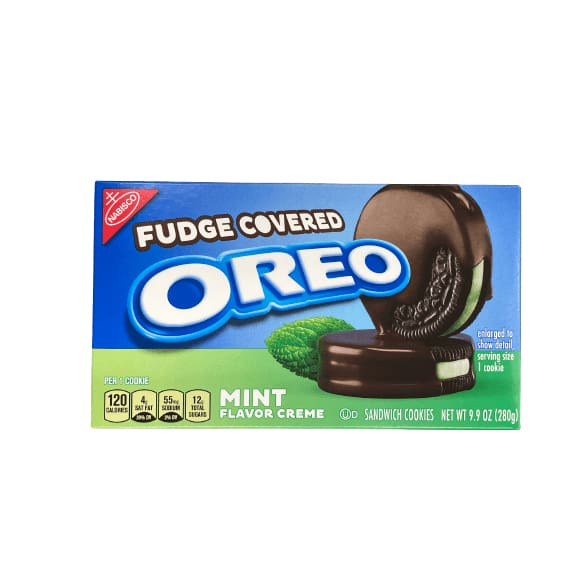 Oreo OREO Fudge Covered Mint Creme Sandwich Cookies, 9.9 oz
