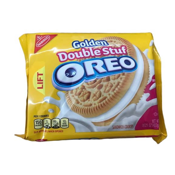 Oreo Golden Double Stuf Sandwich Cookies, 15.25oz - ShelHealth.Com