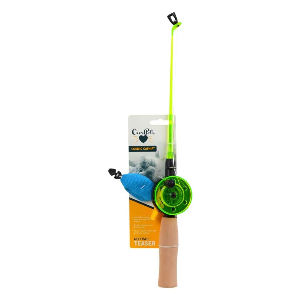 OurPets Play-N-Squeak Fishing Rod with Fish Catnip Toy Multi-Color - Pet Supplies - OurPets