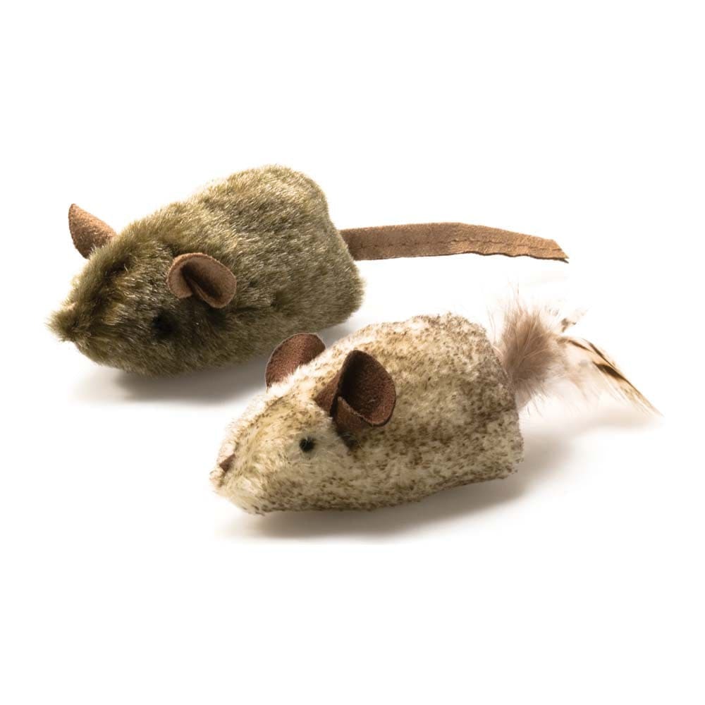 OurPets Twice the Mice Squeaking Mice Catnip Toy Brown Mottled Tan One Size 2 Pack - Pet Supplies - OurPets