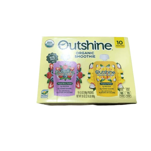 Outshine Organic Fruit Smoothie Mixed Berry & Tropical, 10x3.5 oz. Pouches - ShelHealth.Com