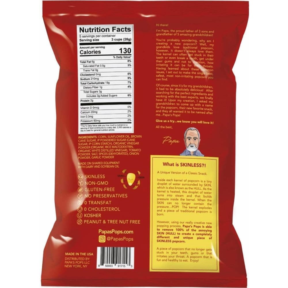 PAPAS POPS Papas Pops Popcorn Smokin Bbq, 5 Oz