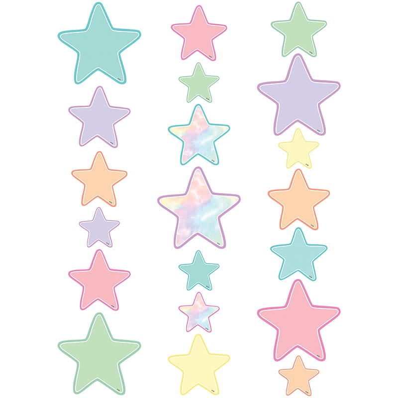 Pastel Pop Star Accents 60Ct Assorted Sizes (Pack of 6) - Accents - Teacher Created Resources