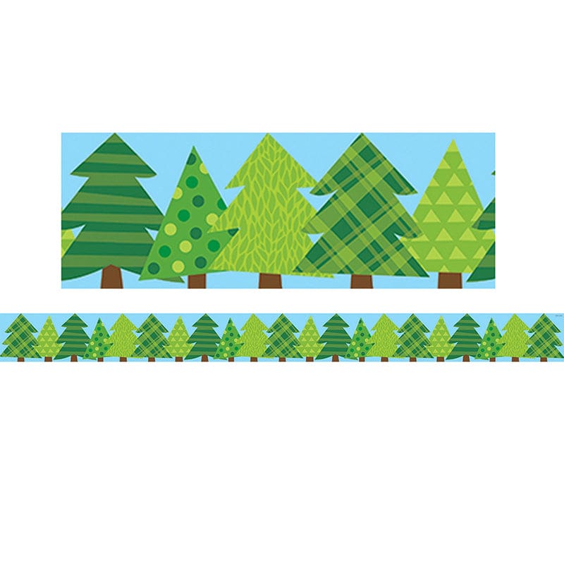 Pattern Pine Trees Border Ez Border (Pack of 8) - Border/Trimmer - Creative Teaching Press