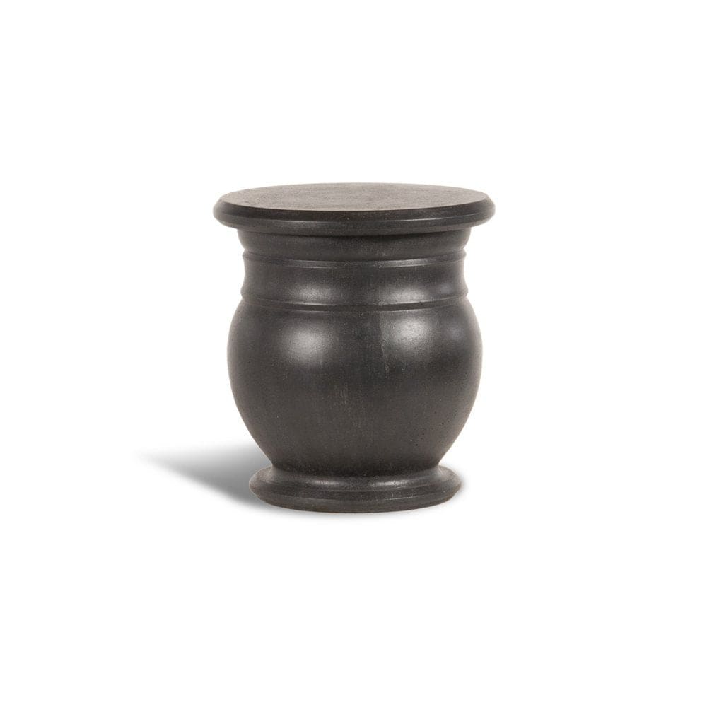 Peak Season Cast Stone Drum Table - Charcoal - Outdoor Decorative Accents - Peak Seasons