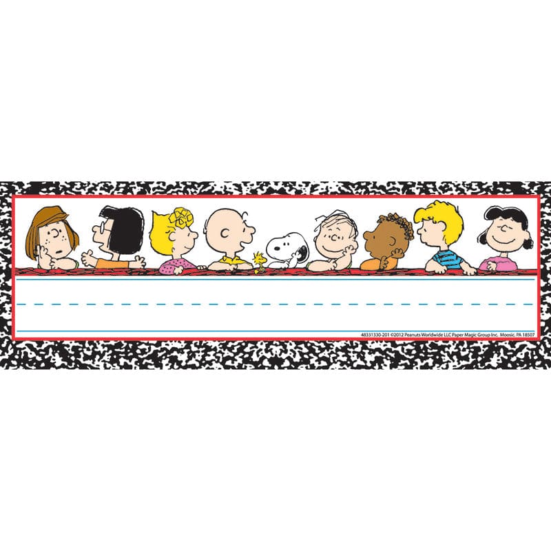 Peanuts Classic Characters Self Adhesive Name Plates (Pack of 6) - Name Plates - Eureka