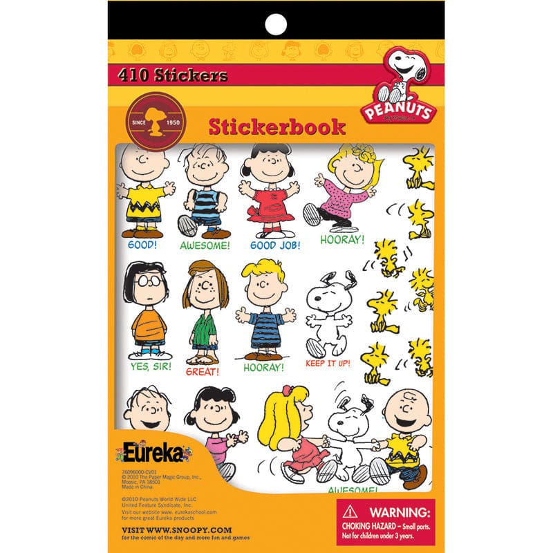 Peanuts Sticker Book (Pack of 8) - Stickers - Eureka