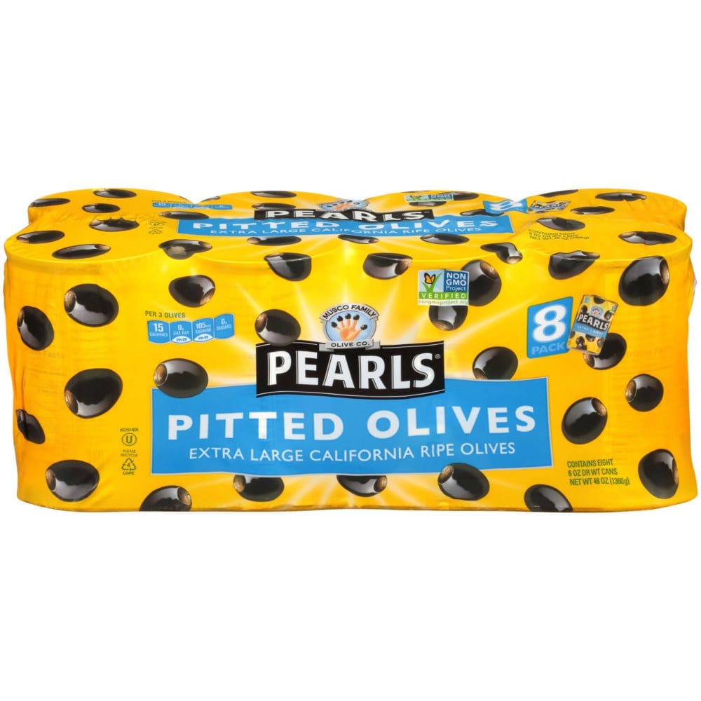 Pearls Extra-Large Pitted Olives (6 oz. 8 pk.) - Condiments Oils & Sauces - Pearls Extra-Large