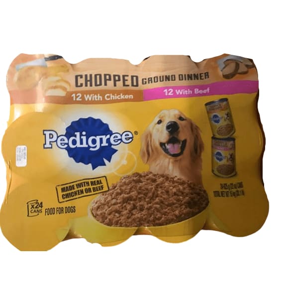 Pedigree Traditional Beef & Chicken Chopped Cans, 24 x 22 oz - ShelHealth.Com