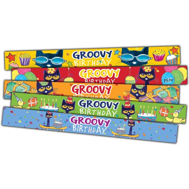 Pete The Cat Birthday Slap Bracelts (Pack of 10) - Motivational - Teacher Created Resources