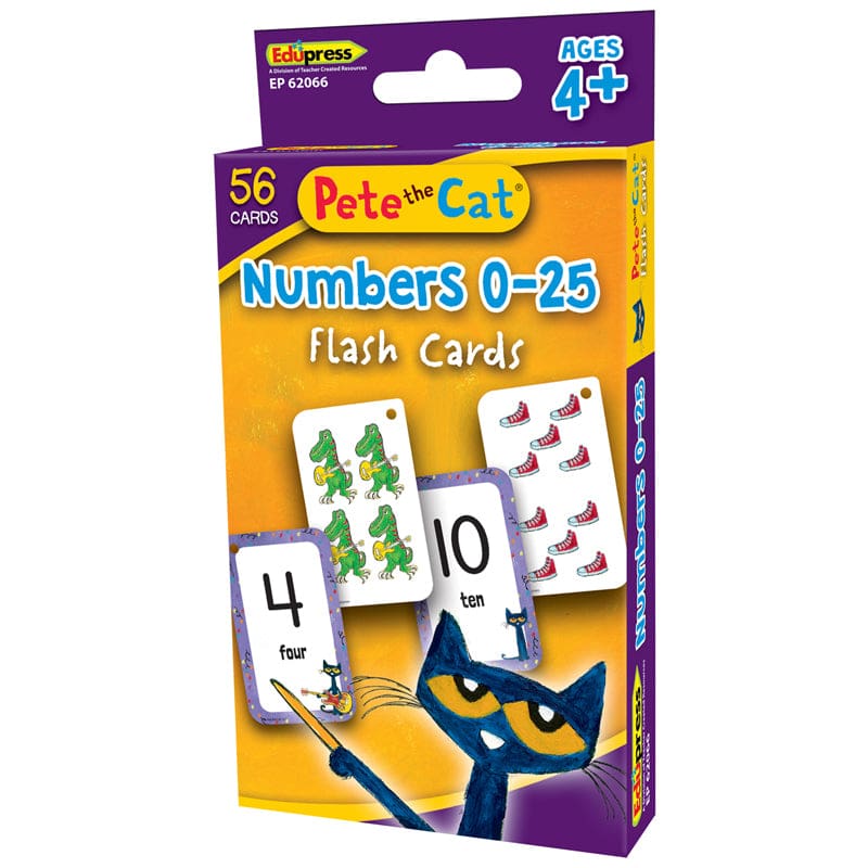 Pete The Cat Numbers 0-25 Flash Cards (Pack of 10) - Flash Cards - Teacher Created Resources