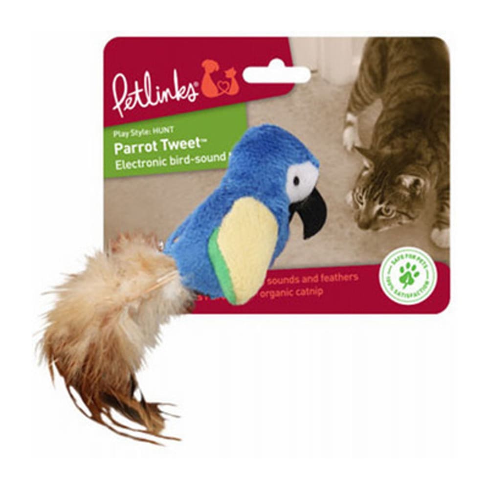 Petlinks Parrot Tweet Electronic Sound Catnip Toy Assorted - Pet Supplies - Petlinks
