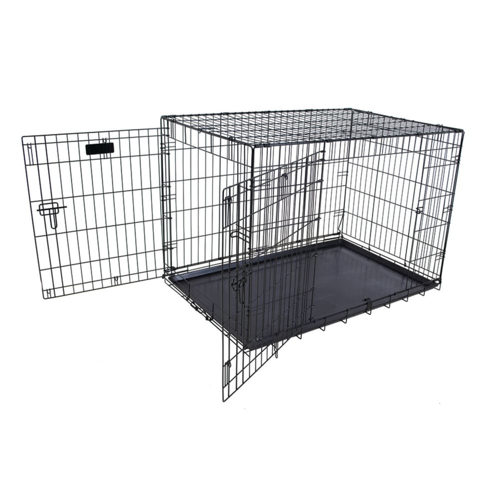 Petmate 2 Door Training Retreat Dog Kennel Hard-Sided Black 42 in - Pet Supplies - Petmate