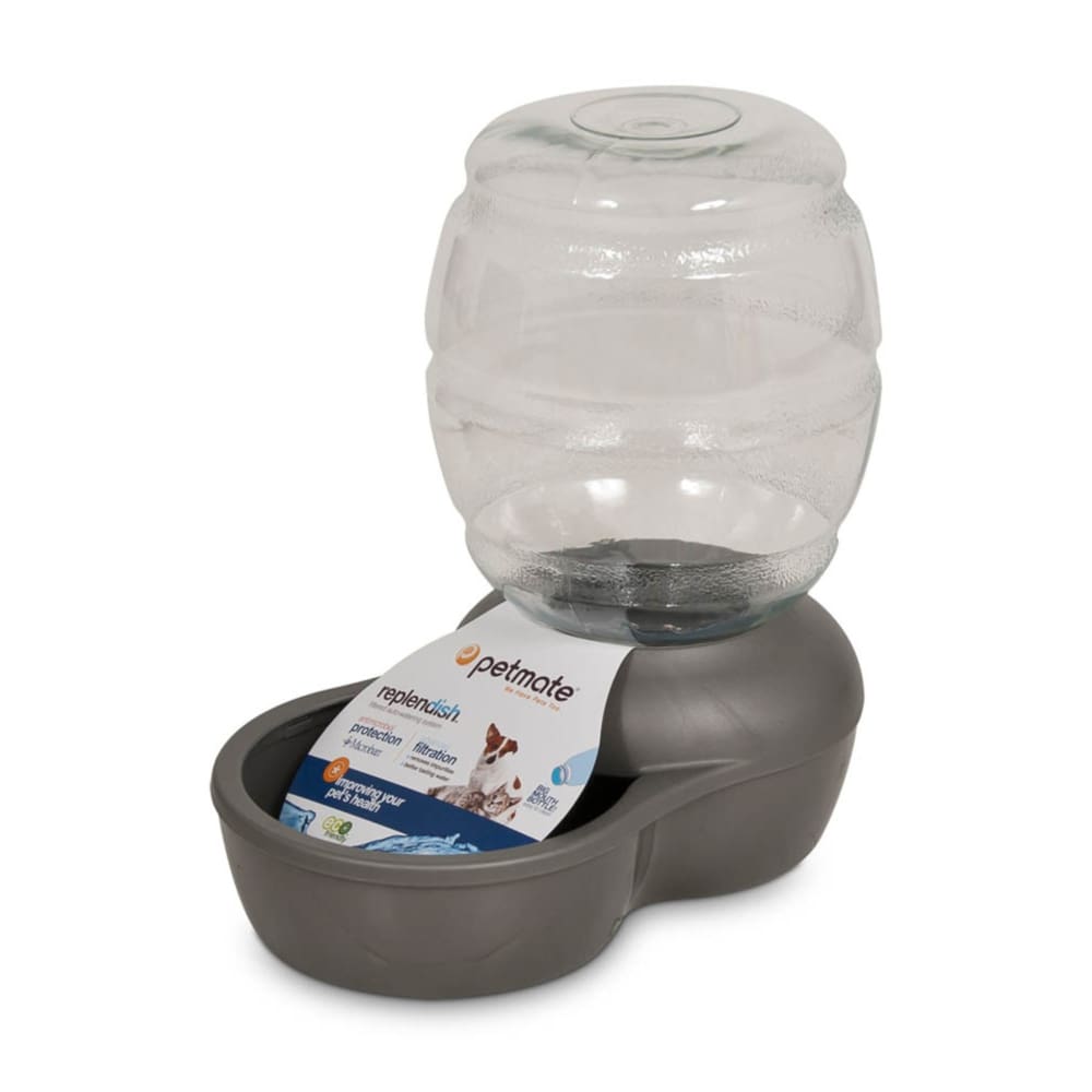 Petmate Replendish Water With Microban Pearl Silver Grey Small - Pet Supplies - Petmate