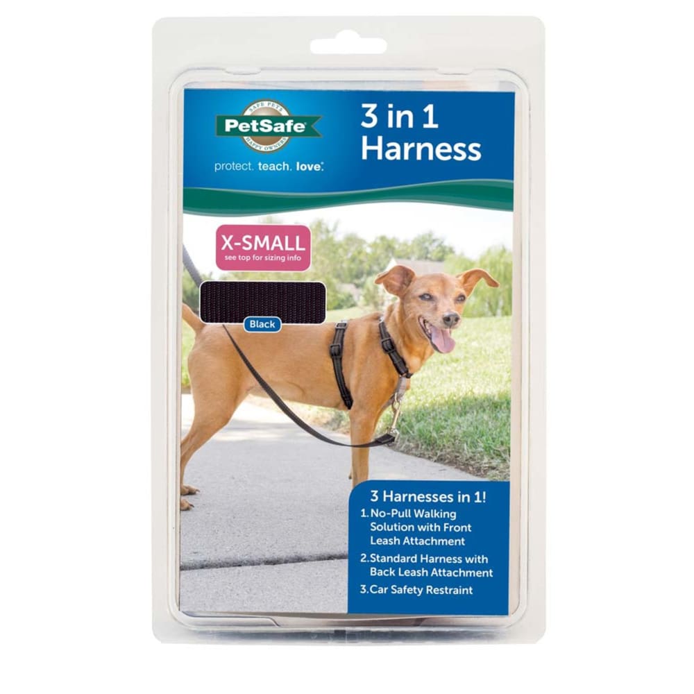 PetSafe 3in1 Dog Harness Black Extra-Small - Pet Supplies - PetSafe