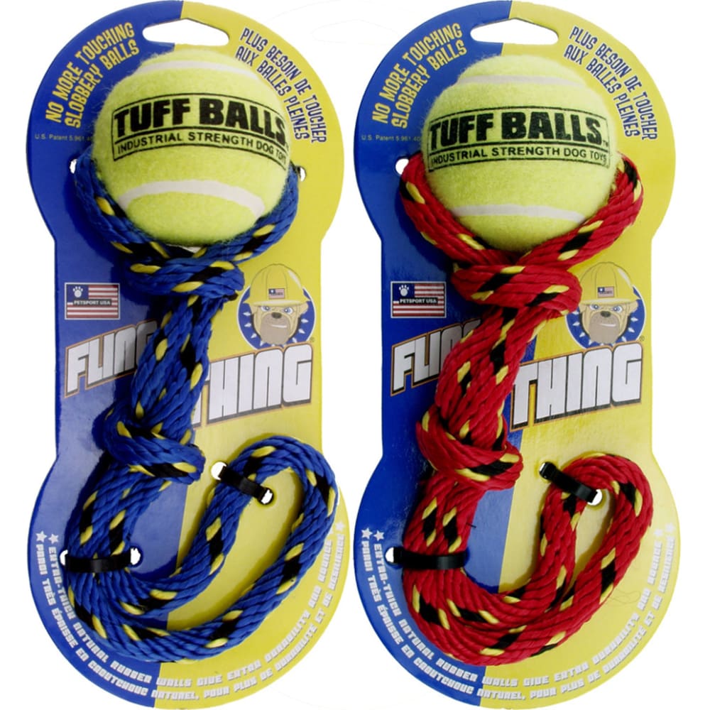 Petsport USA Fling Thing Dog Toy Assorted 12 rope 2.5in Ball - Pet Supplies - Petsport