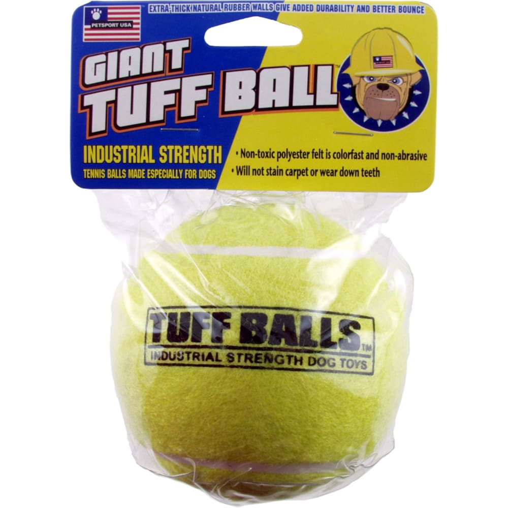 Petsport USA Tuff Ball Dog toy Yellow 4 in Giant - Pet Supplies - Petsport