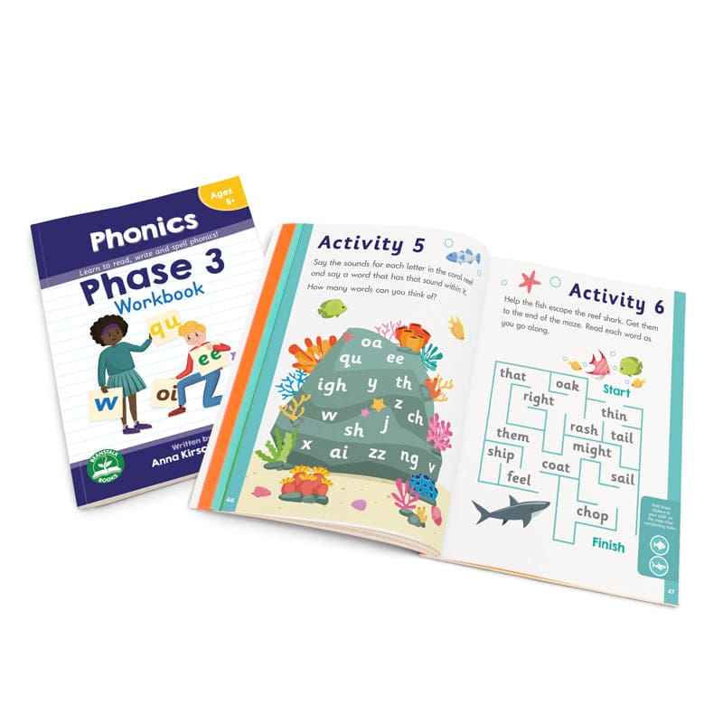 Phase 3 Phonics Workbook (Pack of 8) - Phonics - Junior Learning