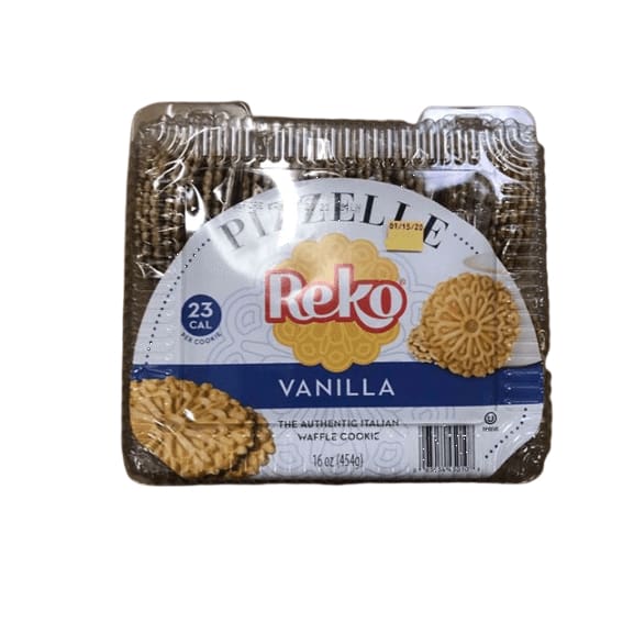 Pizzelie Reko Vanilla, Authentic Italian Waffle Cookie, 16 Ounce - ShelHealth.Com