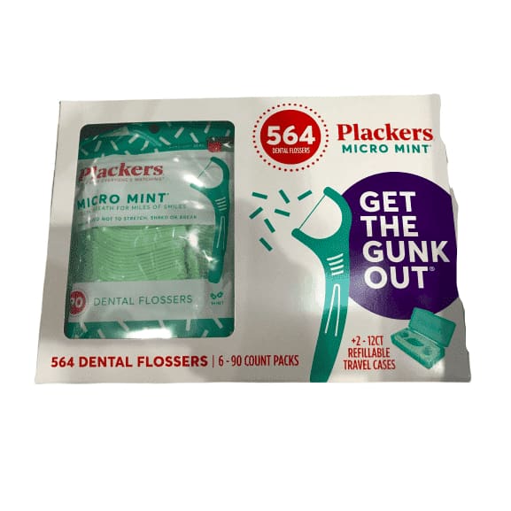 Plackers Micro Mint Dental Floss Picks, 564 Count - ShelHealth.Com