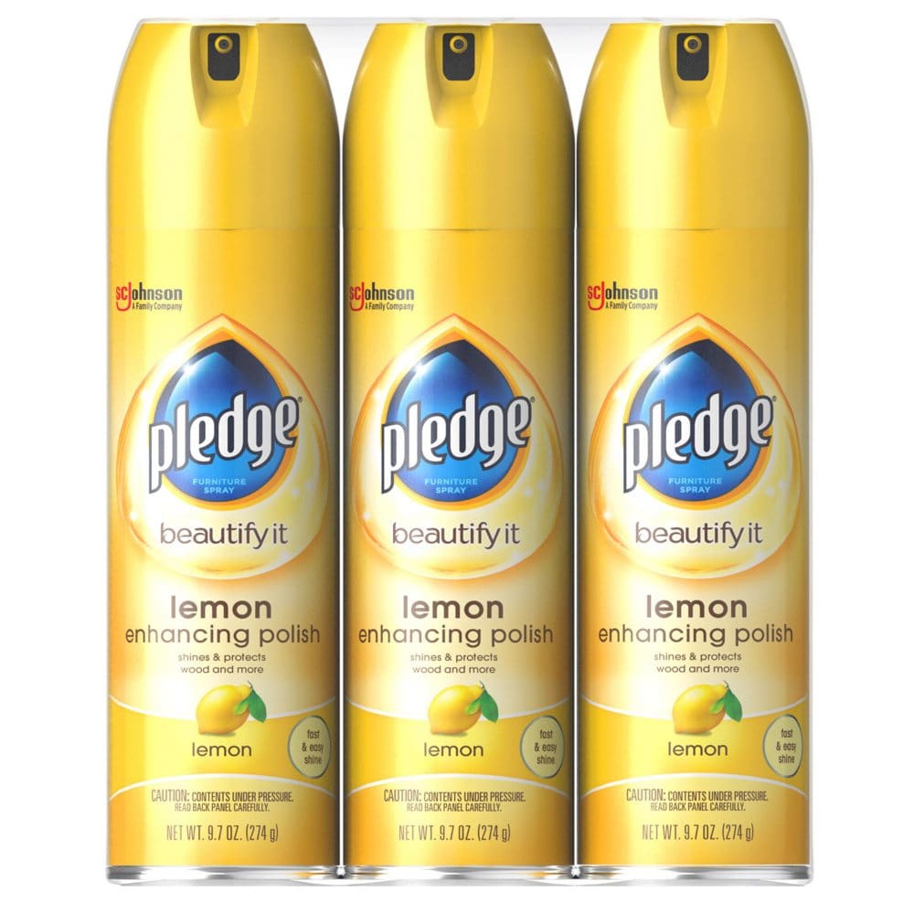 Pledge Furniture Enhancing Polish Spray Lemon (9.7 oz. 3 pk.) - Cleaning Supplies - Pledge