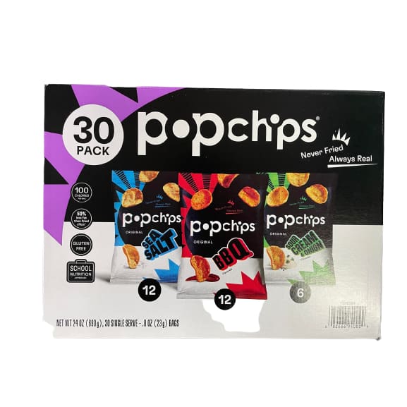 PopChips Never Fried Always Real Snack Variety Packs 30 Count 24 oz. - PopChips