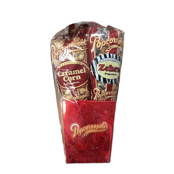 Popcornopolis Gourmet Popcorn 4 cone Gift Basket 30oz - ShelHealth.Com