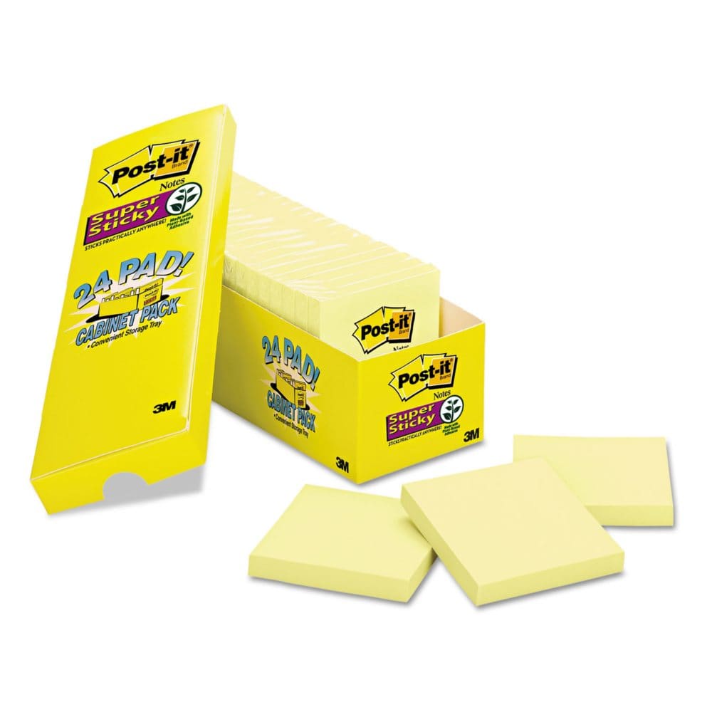 Post-it Notes Super Sticky Pads 3 x 3 Canary Yellow 24 Pads 2,160 Total Sheets - Self-Stick Notes & Flags - Post-it