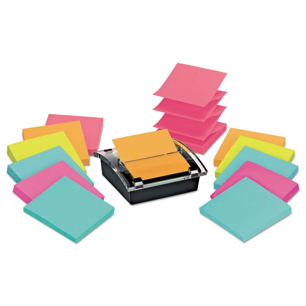 Post-it Pop-up Notes Super Sticky - Pop-up Dispenser Value Pack 3 x 3 - Assorted - Self-Stick Notes & Flags - Post-it