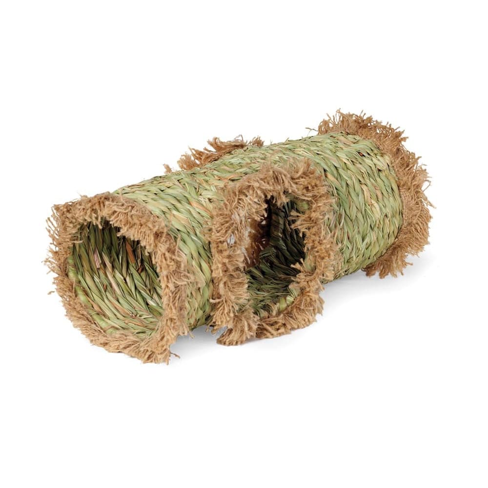 Prevue Pet Products Grass Tunnel Hideaway for Small Animals Natural Mat Green 6 in Large - Pet Supplies - Prevue Pet