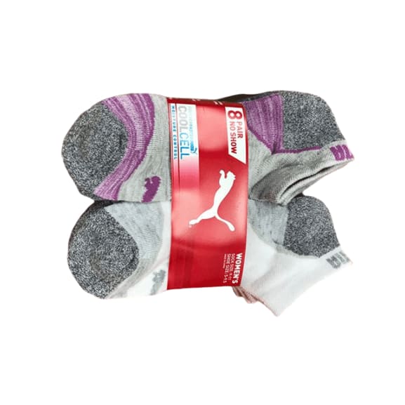 Puma Ladies No Show Socks, Size 5-15, 8-Pack-ShelHealth.Com