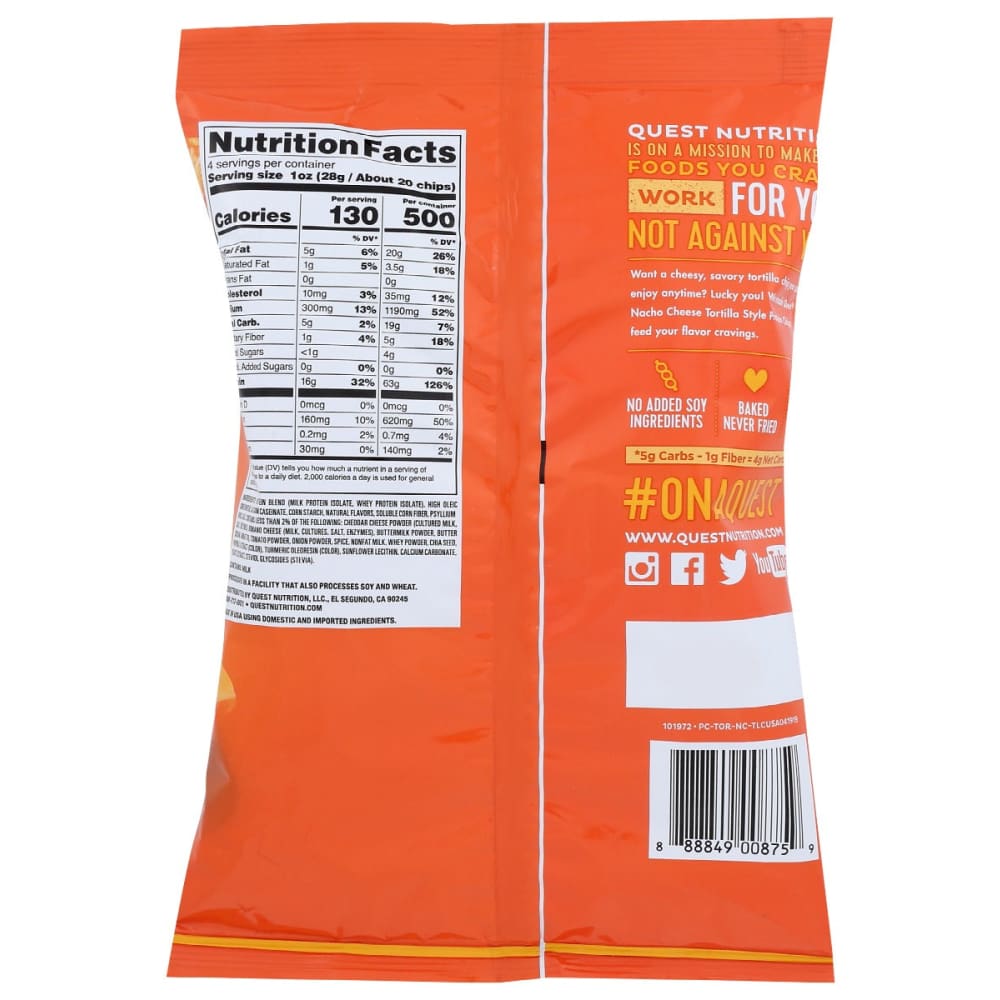 QUEST: Tortilla Nacho Protein Chips 4 oz - Grocery > Snacks > Chips - Quest
