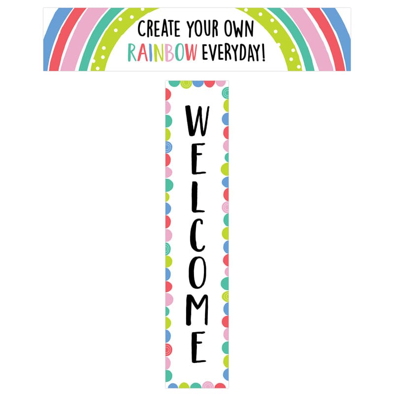 Rainbow Doodles Welcome Banner (Pack of 6) - Banners - Creative Teaching Press