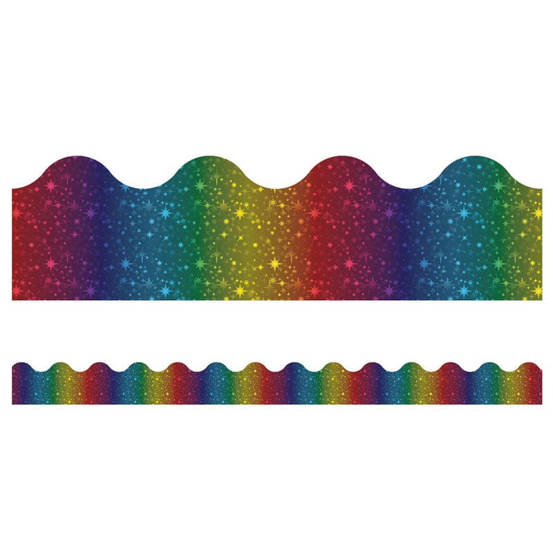 Rainbow Foil Scalloped Borders Sparkle And Shine (Pack of 10) - Border/Trimmer - Carson Dellosa Education