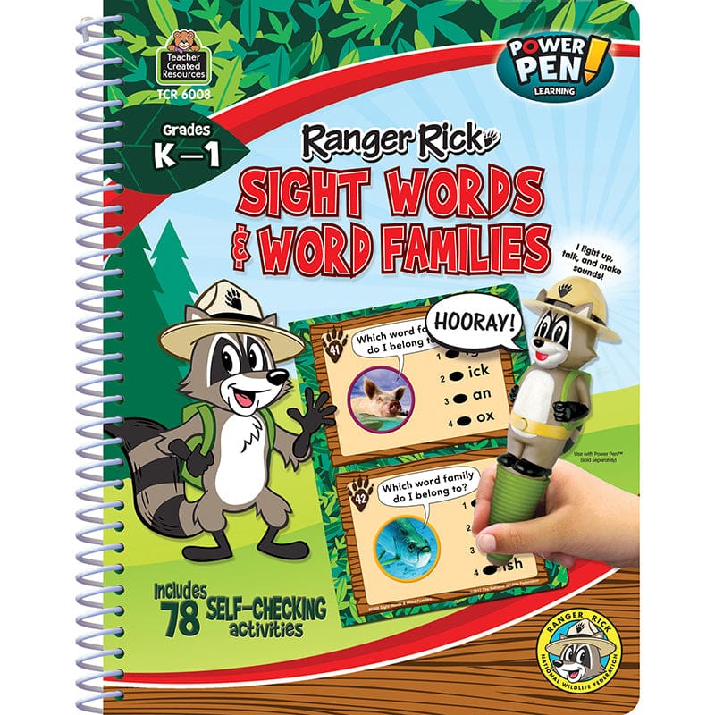Ranger Rick Sight & Word Families Power Pen & Learning Book (Pack of 6) - Sight Words - Teacher Created Resources