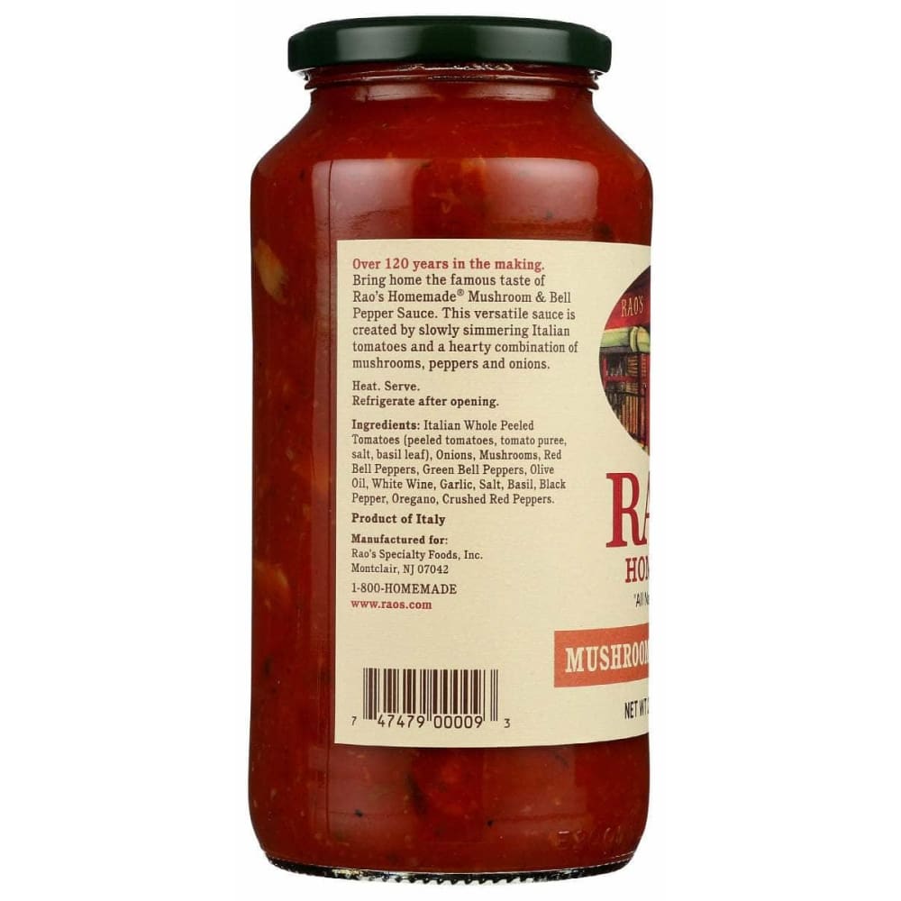 RAOS Grocery > Pantry > Pasta and Sauces RAOS: Mushroom & Bell Pepper Sauce, 24 oz