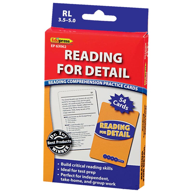 Reading For Detail - 3.5-5.0 (Pack of 6) - Comprehension - Teacher Created Resources