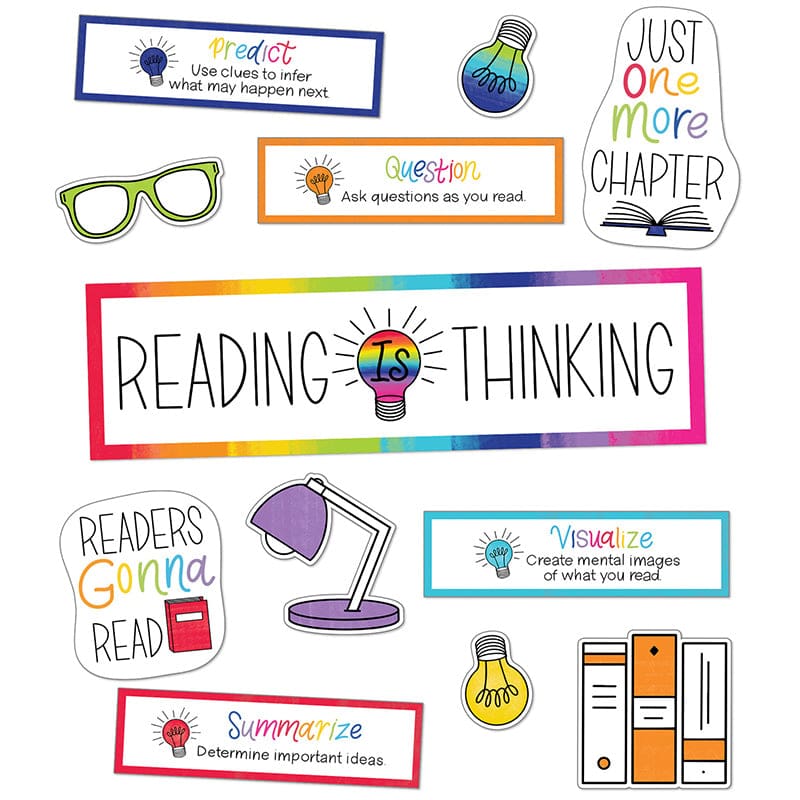 Reading Is Think Mini Bulletin Set Light Bulb Moments (Pack of 6) - Classroom Theme - Carson Dellosa Education