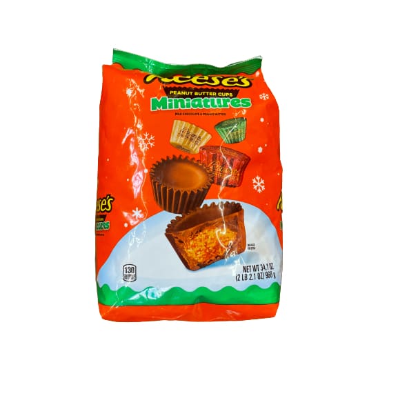 REESE’S Miniatures Milk Chocolate Peanut Butter Cups Candy Christmas 34.1 oz Bulk Bag - REESE’S