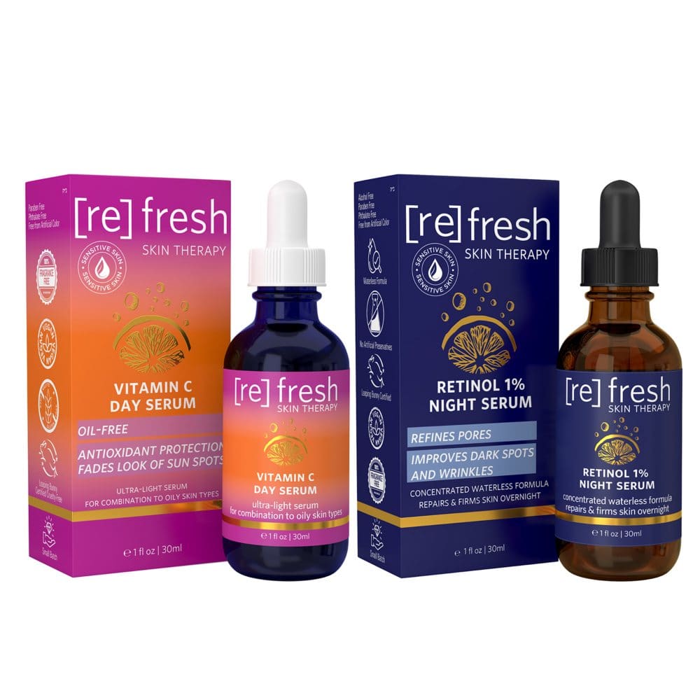 Refresh Skin Vitamin C Day and Retinol Night Serum Duo Pack (1 fl. oz. 2 pk.) - Skin Care - Refresh Skin